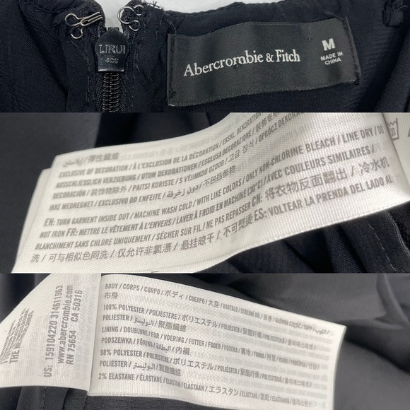 Abercrombie & Fitch Off The Shoulder Ruched Midi Dress Black Size Medium - Picture 14 of 16